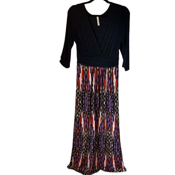 Gilli Sima VNeck 3/4 Sleeve Printed Maxi Dress, large - Picture 7 of 16